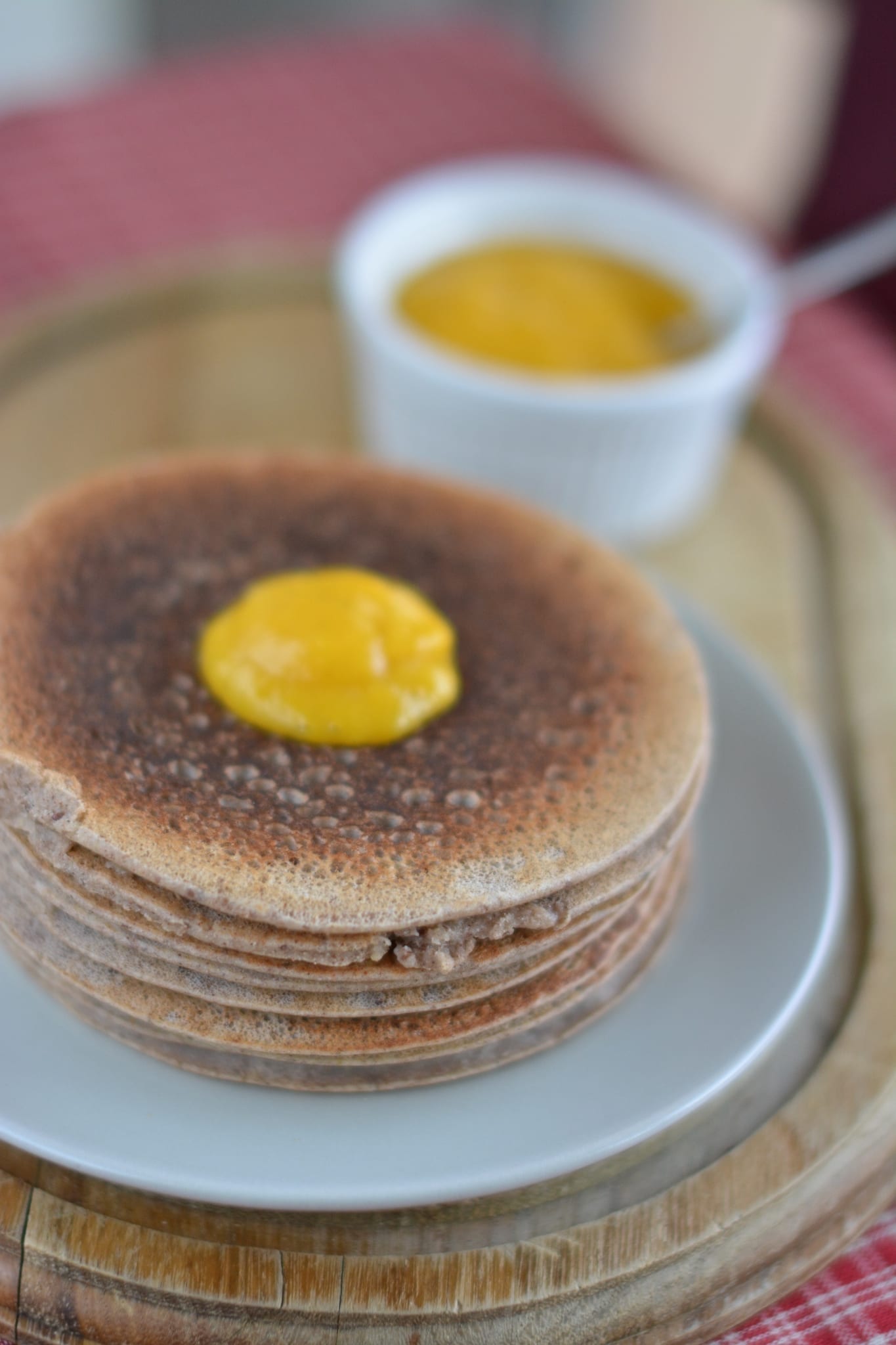 Raw Buckwheat Pancakes with Mango Jam