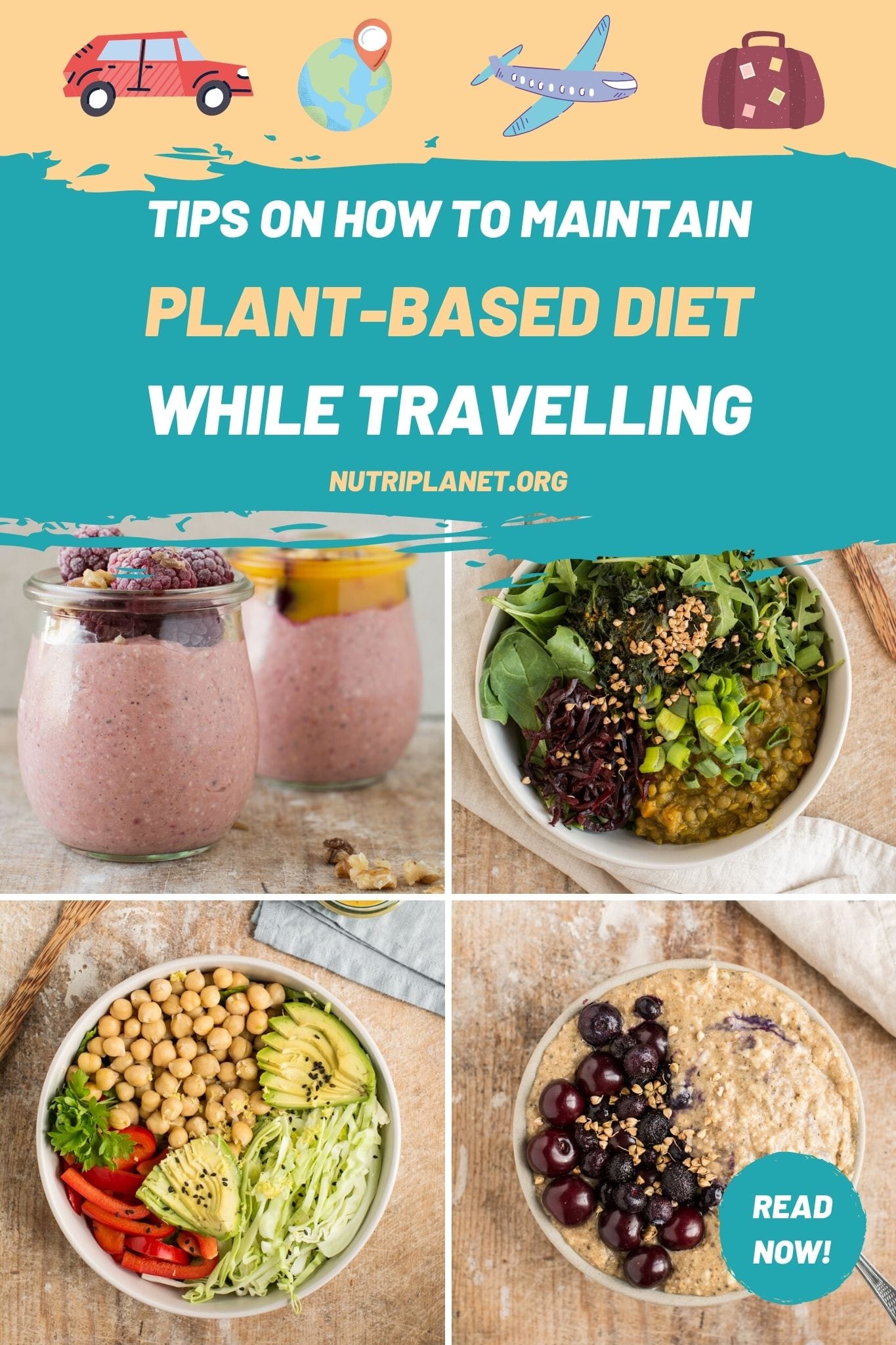 Easy tips on how to eat plant-based diet while travelling. 