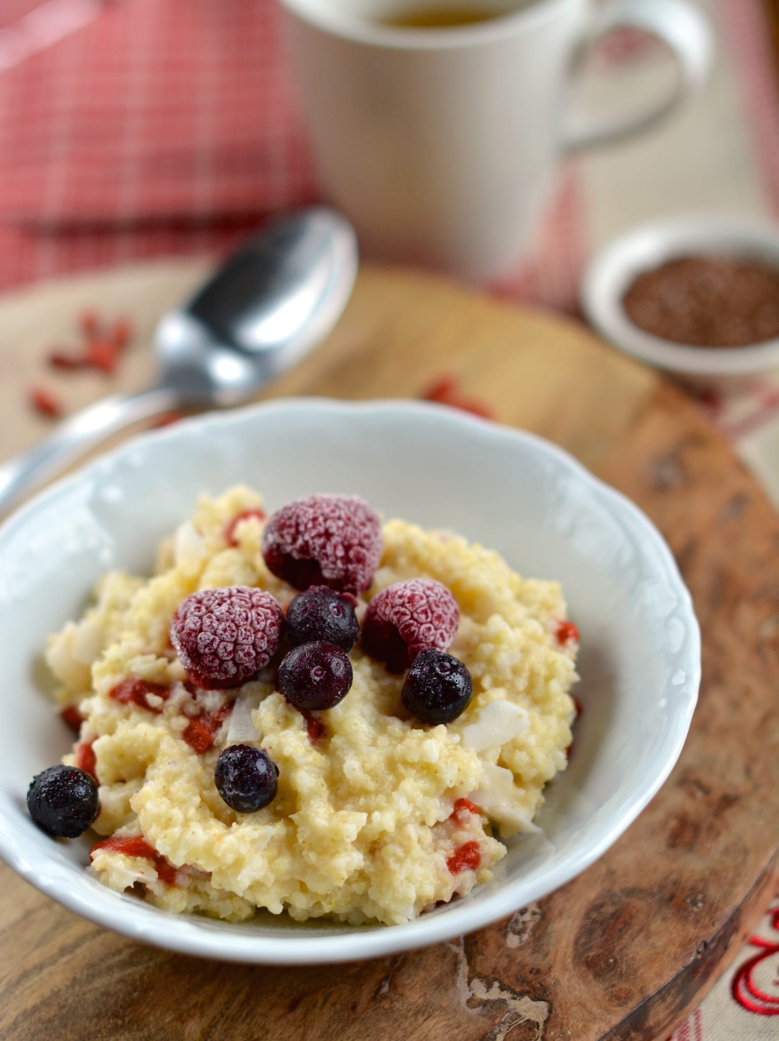 Millet with Blueberries and Raspberries