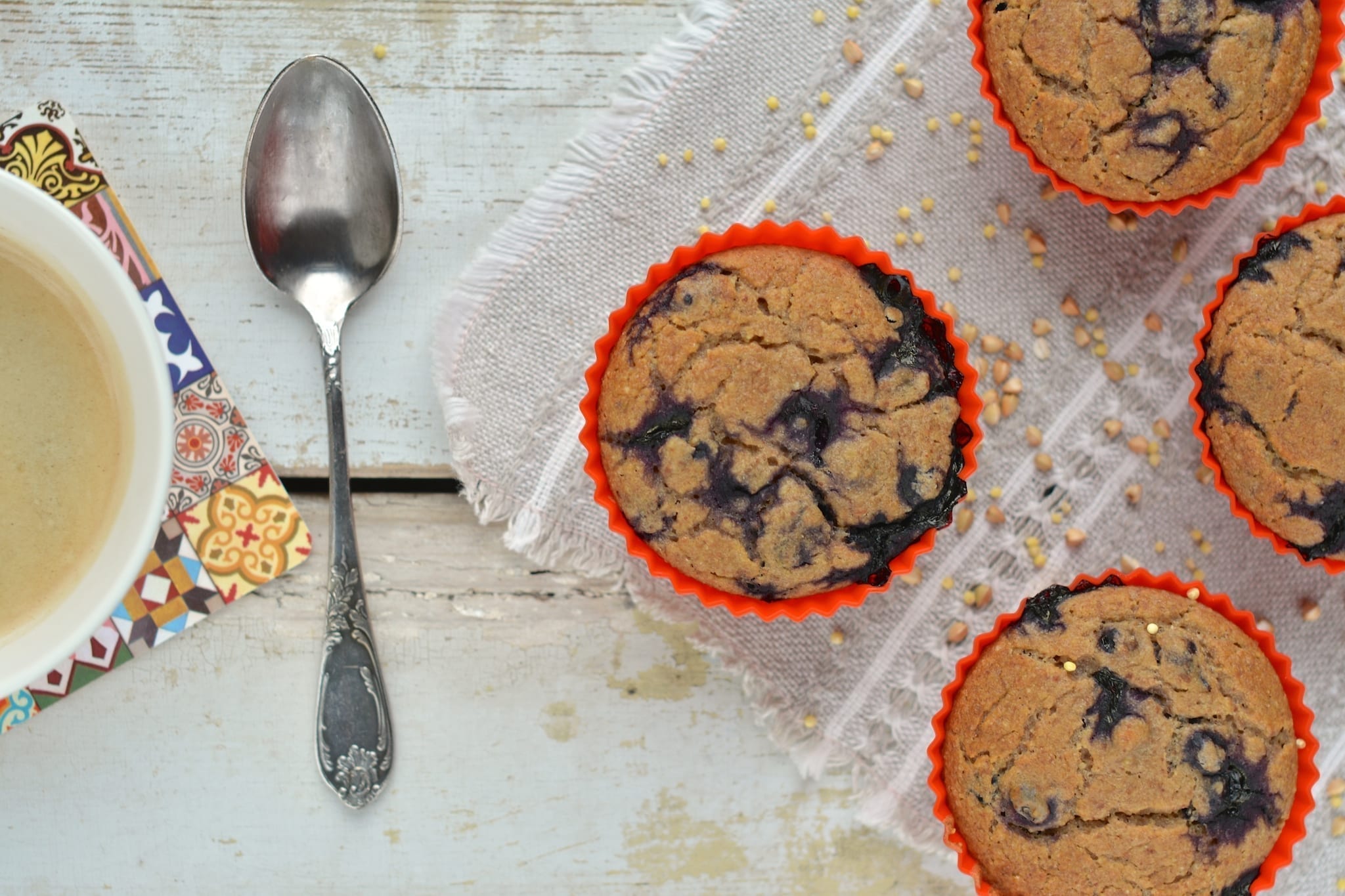 Millet-Buckwheat Groat Muffin Breads with Blueberries