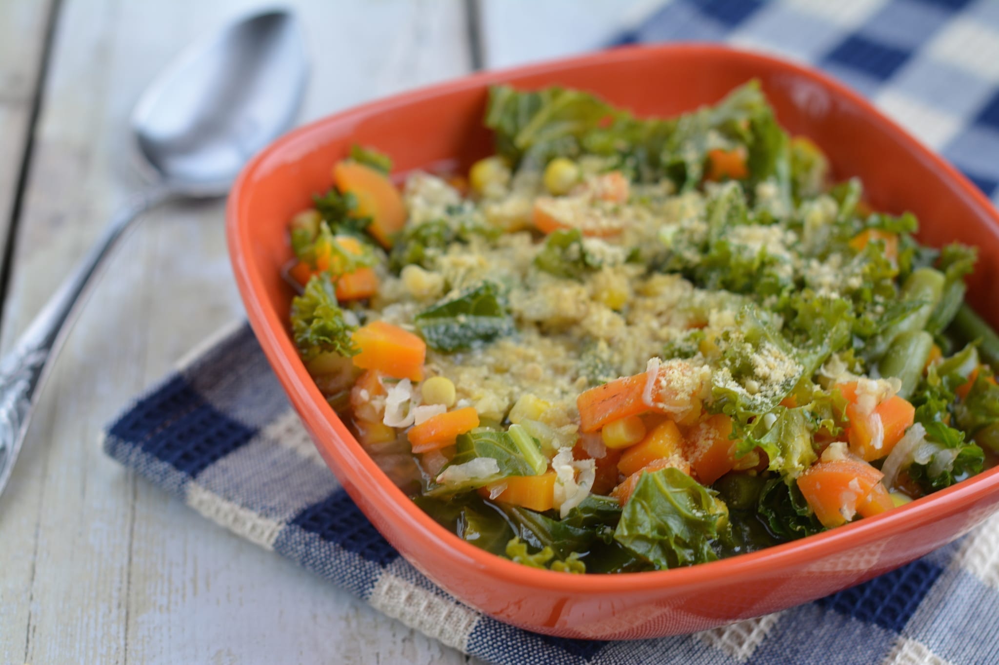 Lentil-Kale-Carrot-Corn-Green Bean Soup