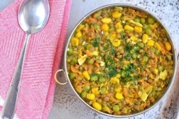 Stew, Brown Lentil-Corn-Green Peas