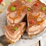 Raw Vegan Cheesecake Recipe with Cashews and Peanut Butter Swirls