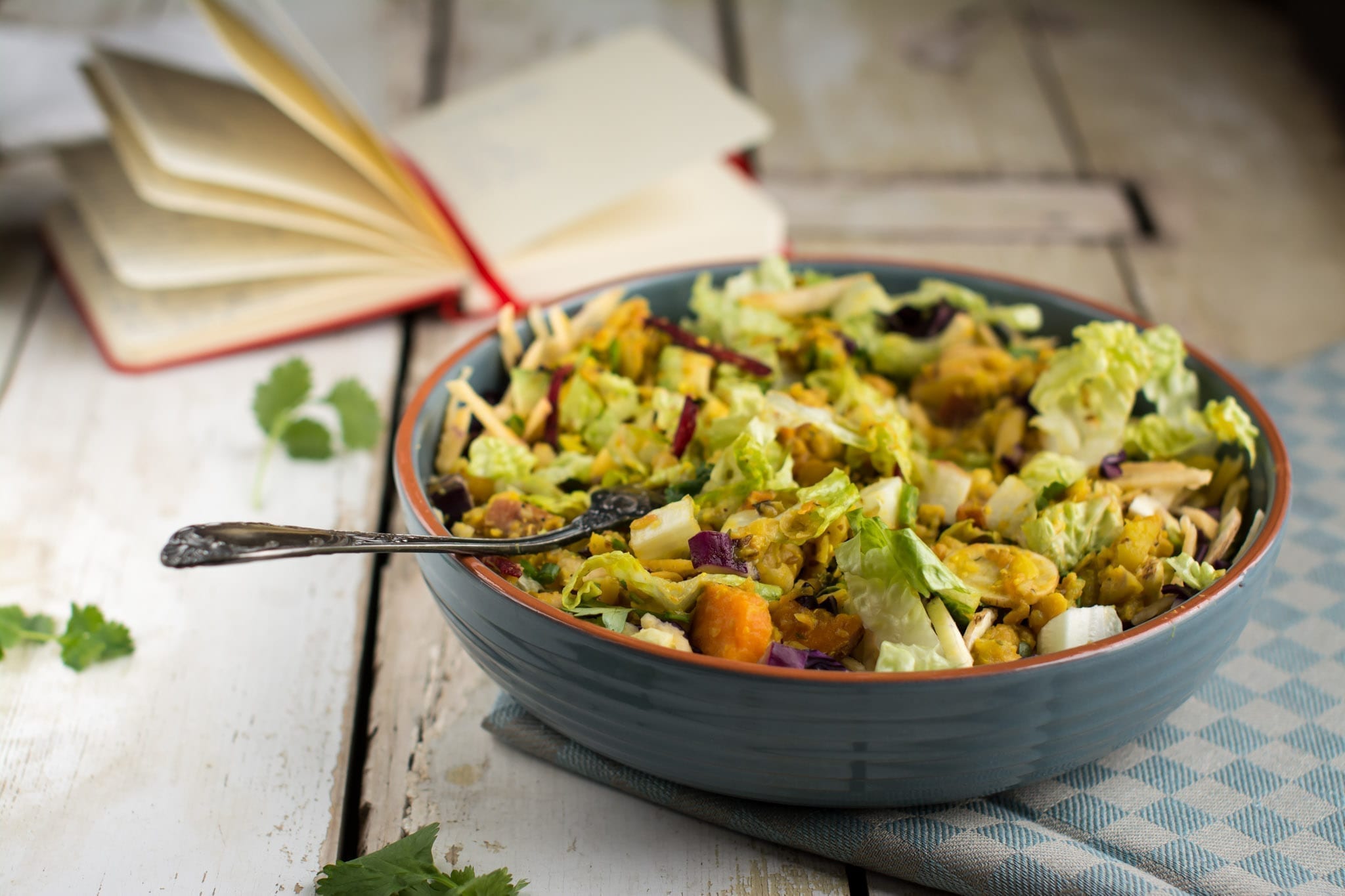 Salad with Chickpea Dhal