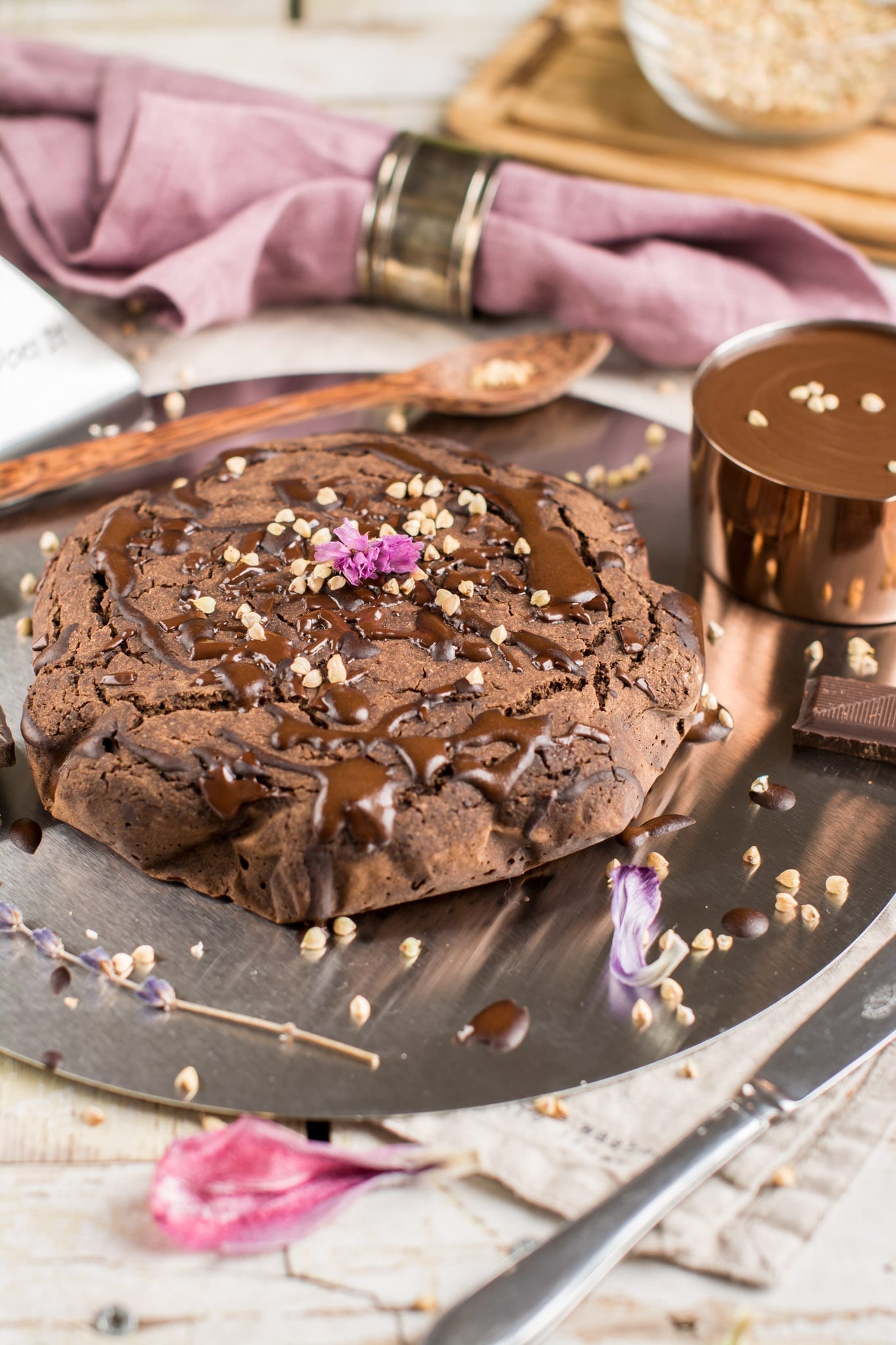 Vegan Brownies with Dark Chocolate, Oil-Free and Gluten-Free