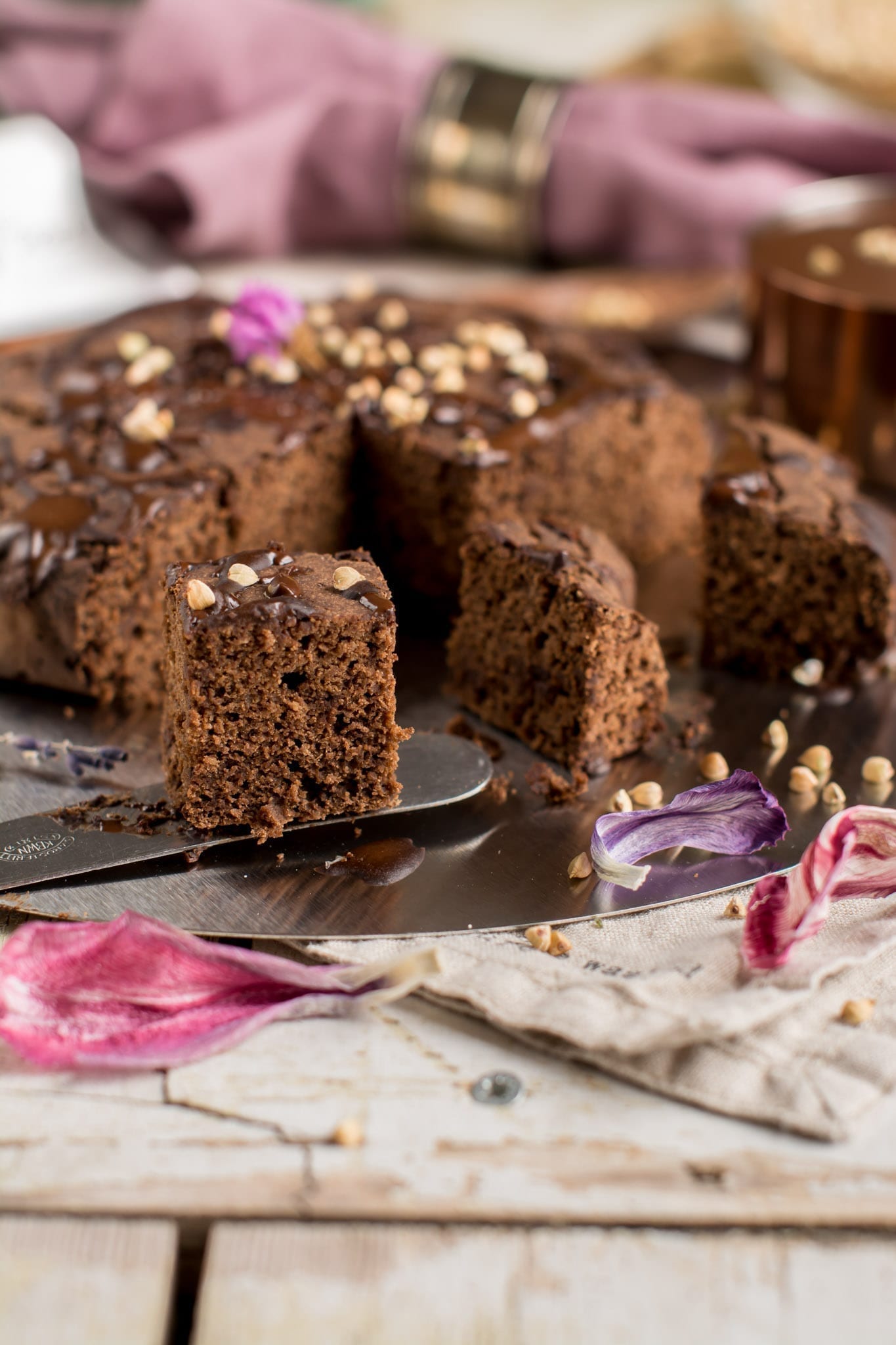 Vegan Brownies with Dark Chocolate, Oil-Free and Gluten-Free
