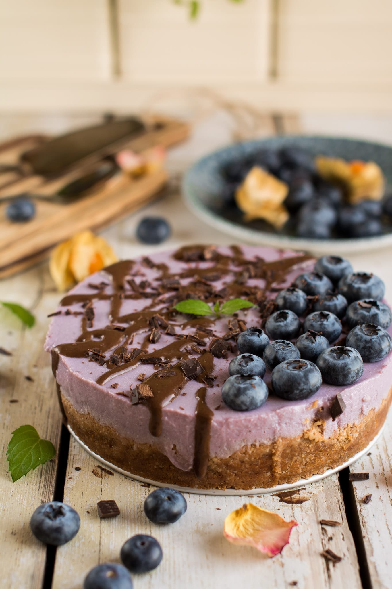 Vegan Cheesecake with Tofu, Purple Yams and Creamed Coconut, Oil-Free & Gluten-Free