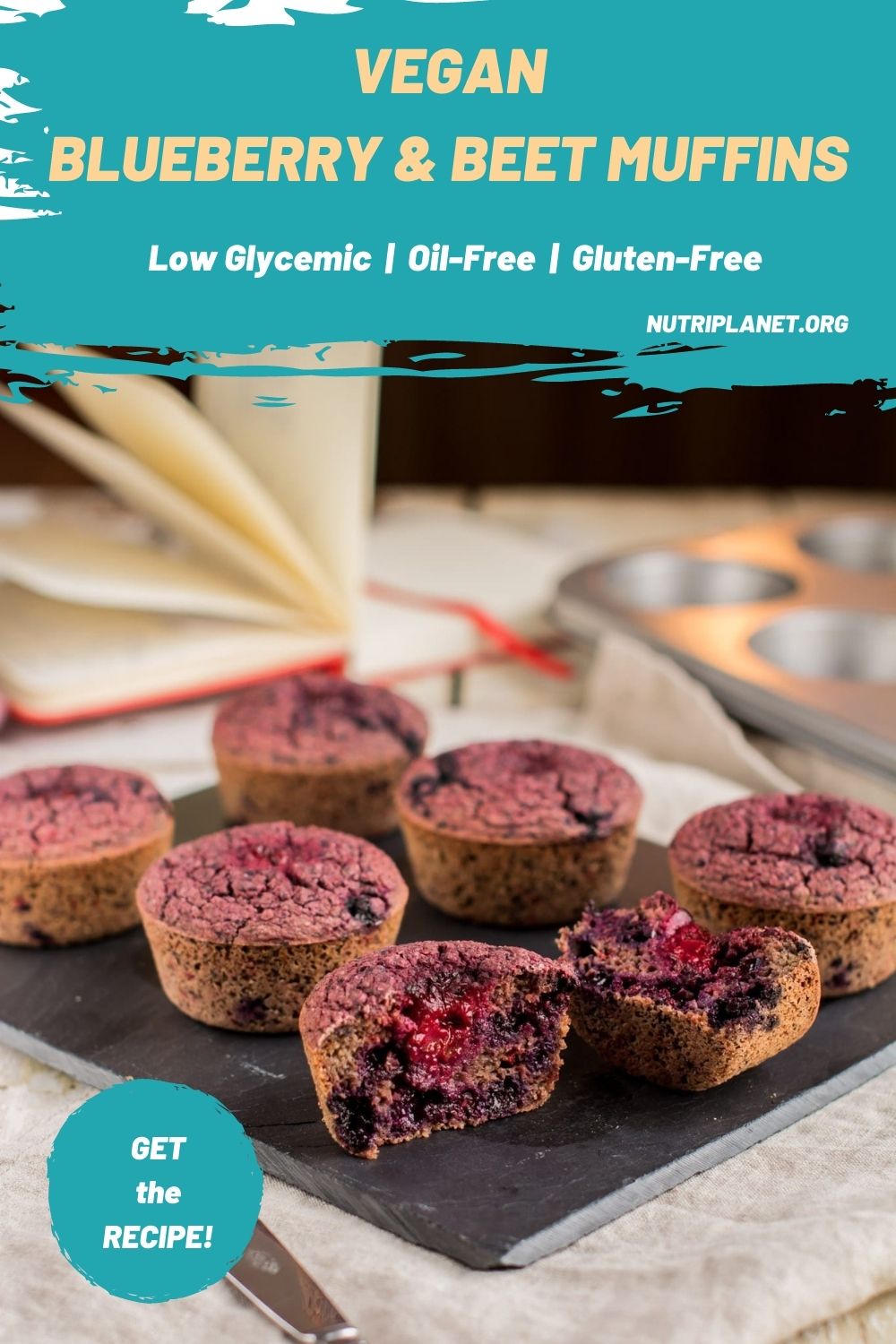 Vegan Blueberry Beet Muffins, GlutenFree and Candida Diet Friendly