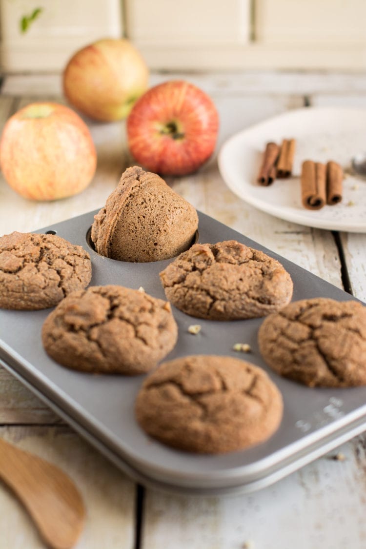 Low Fat Vegan Apple Cinnamon Muffins [SugarFree & GlutenFree]