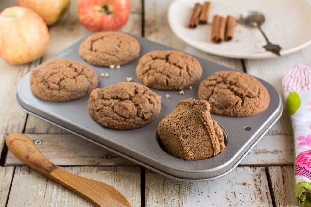 Low Fat Vegan Apple Cinnamon Muffins [SugarFree & GlutenFree]