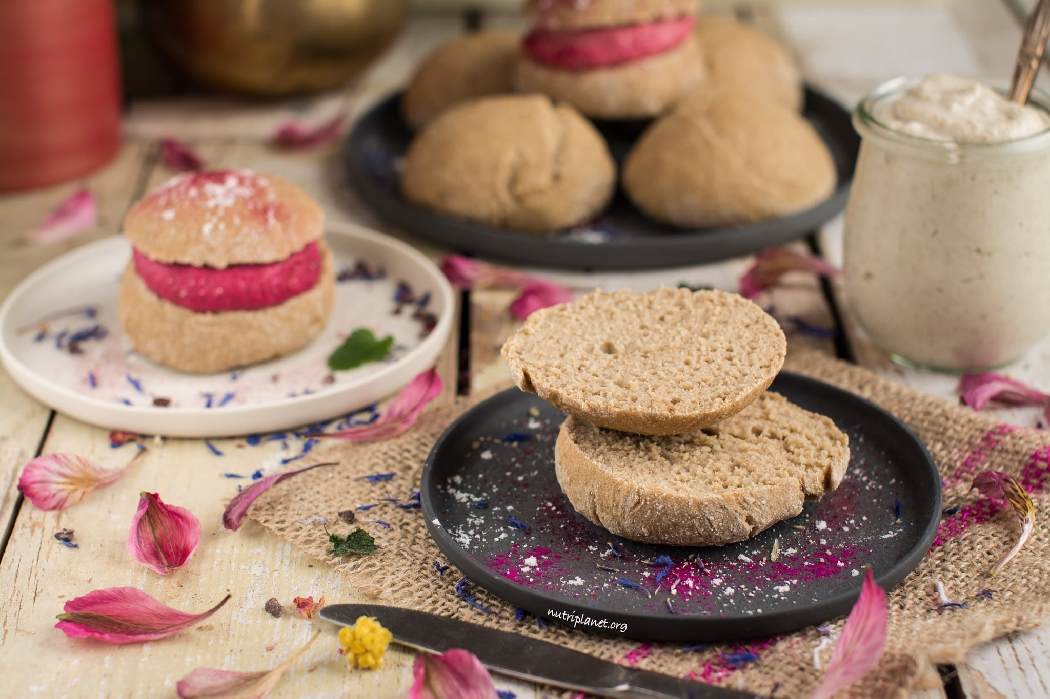 Gluten Free Yeast Free Buns with Buckwheat Cream [Vegan]