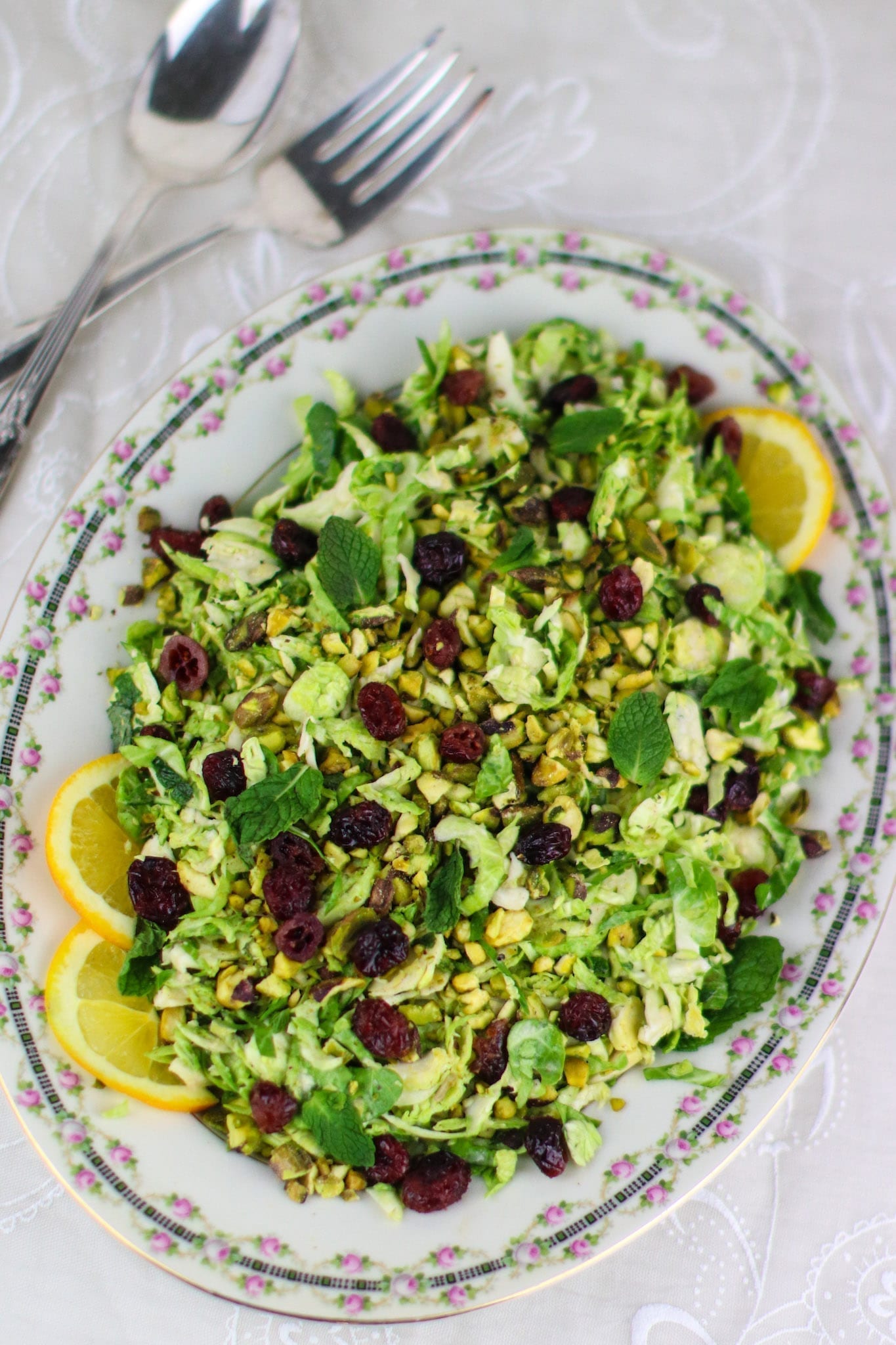 Vegan Holiday Recipes, Shaved Brussels Sprouts Salad