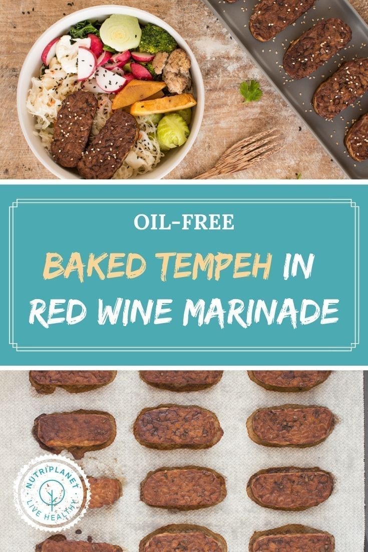 Baked Tempeh in Red Wine Marinade