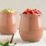 Silky strawberry avocado smoothie with no added sugar that is ready in 5 minutes and tastes darn delicious.