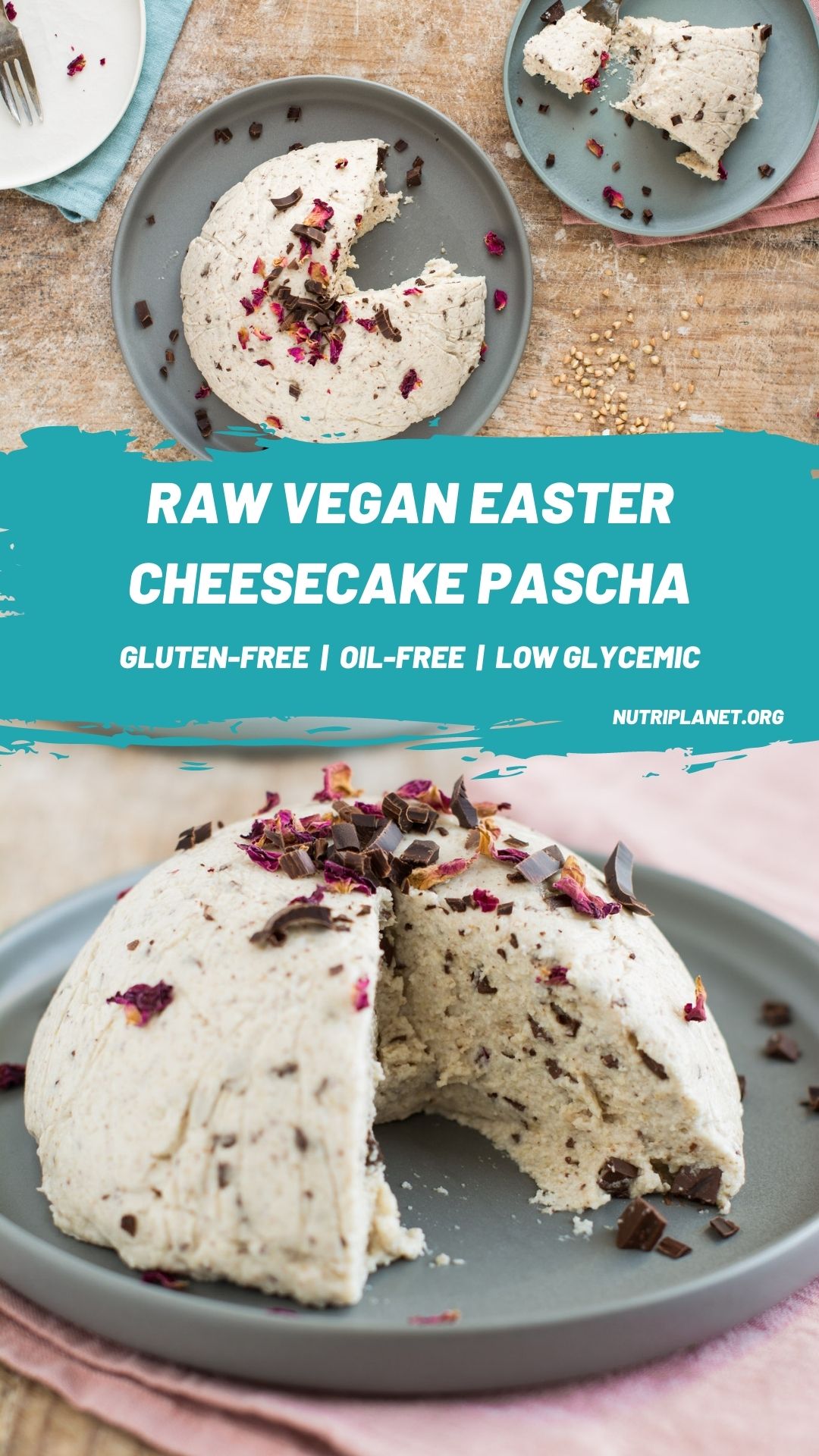 Learn how to make healthy dessert for Easter that is gluten-free and oil-free vegan cheesecake. 
